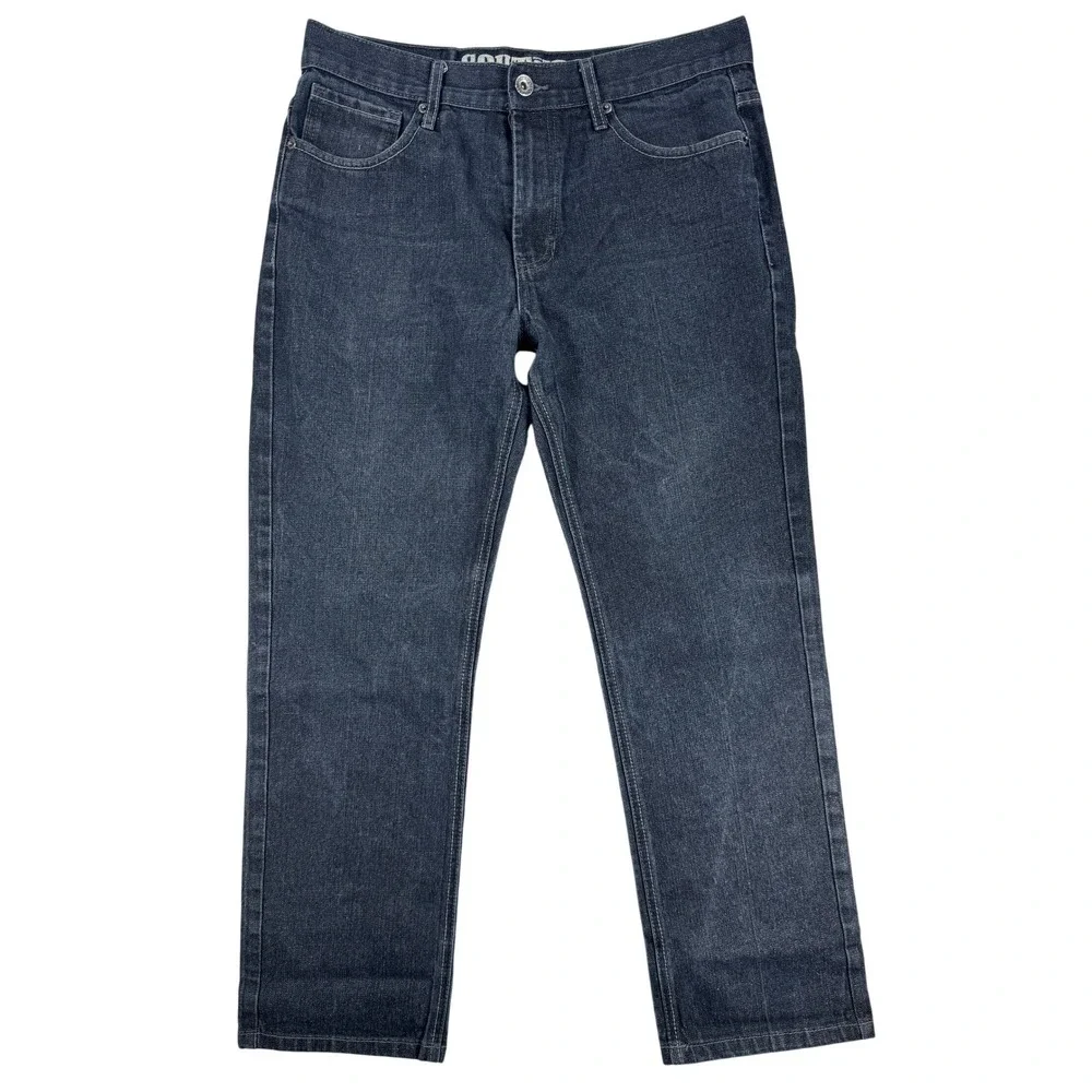 Southpole‎ Mens 34x32 Black Straight Leg Jeans Contrast Stitch Y2K